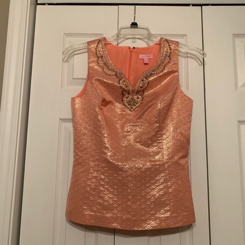 Lilly Pulitzer Metallic Scallop Terrace Top